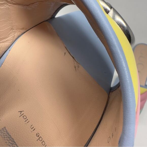 Gucci Jolie GG Marmont Quilted Leather Pastel Flat Slide Sandals - Picture 9 of 12